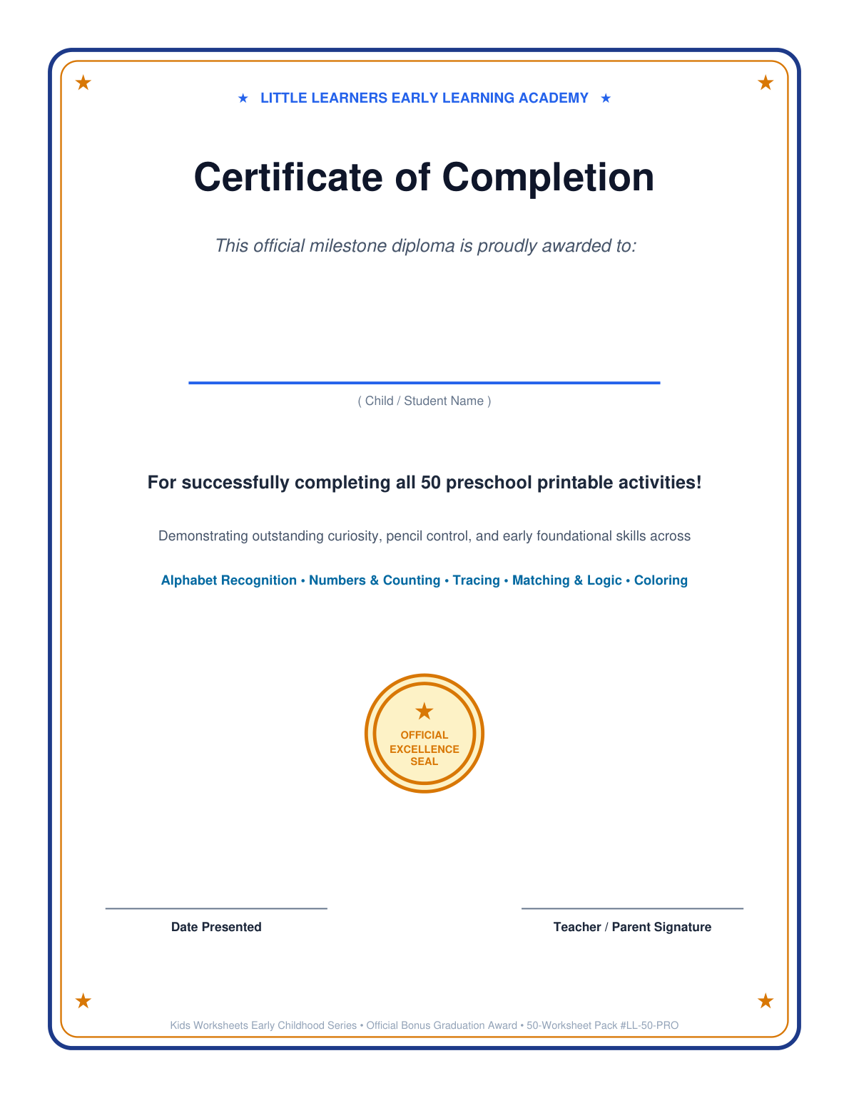 Official Certificate of Completion