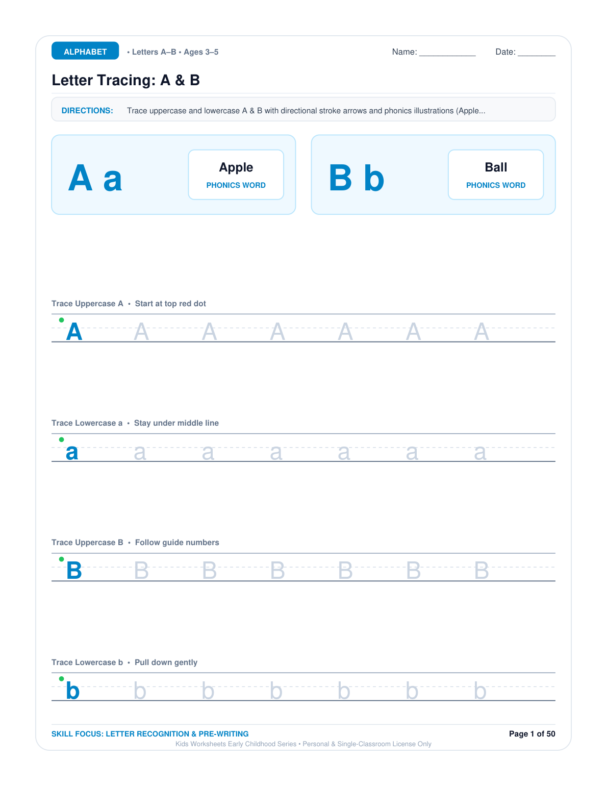 Kids Worksheets Worksheet 1 Preview